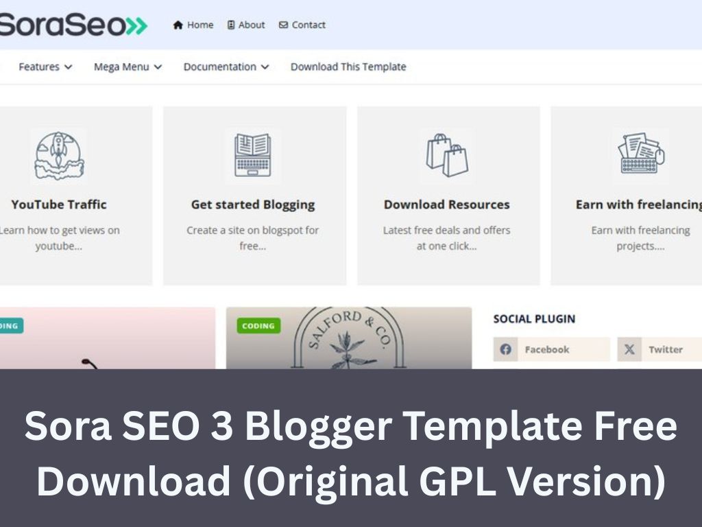 Sora SEO 3 Blogger Template Free Download