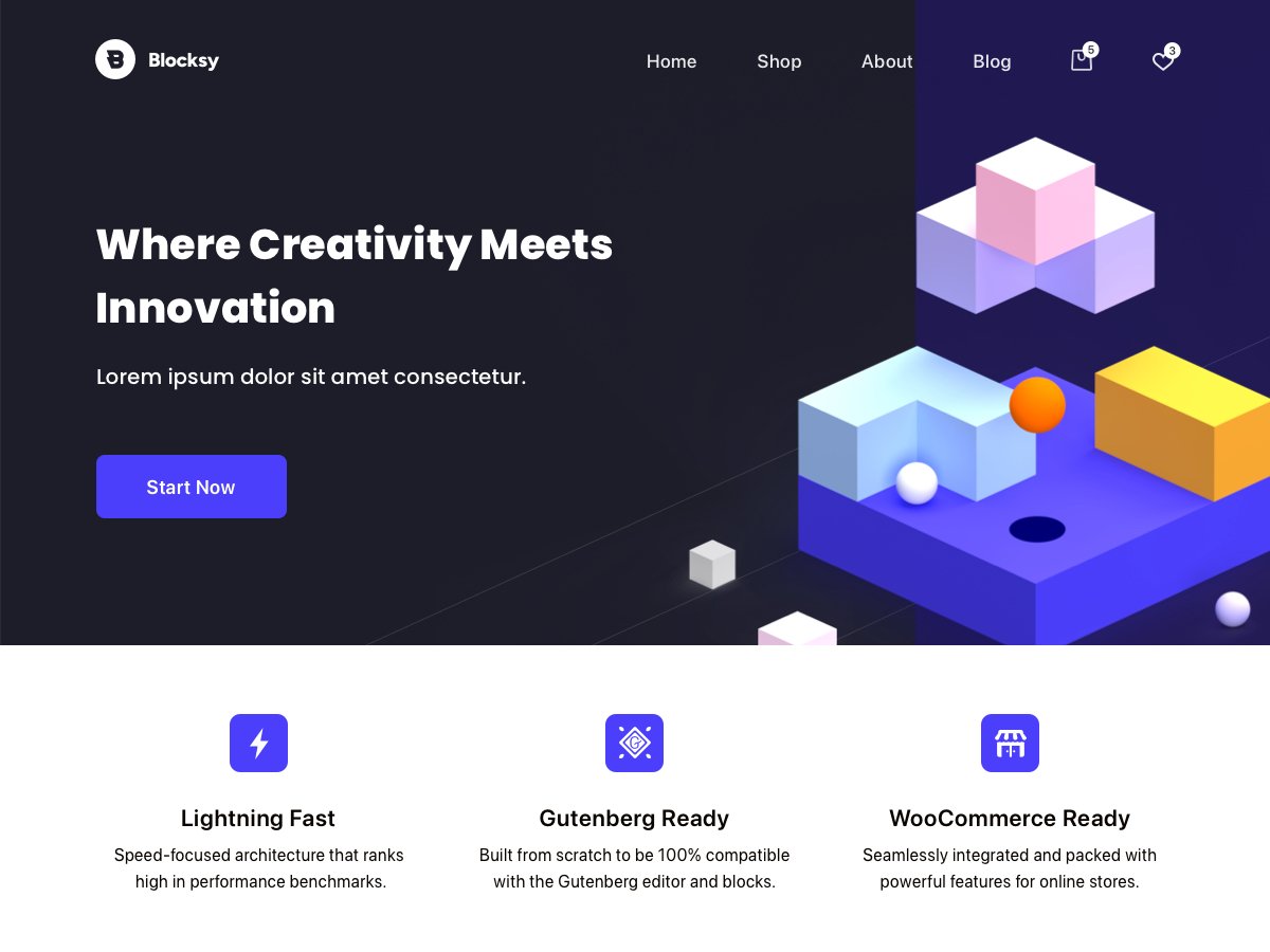 Blocksy WordPress theme homepage screenshot